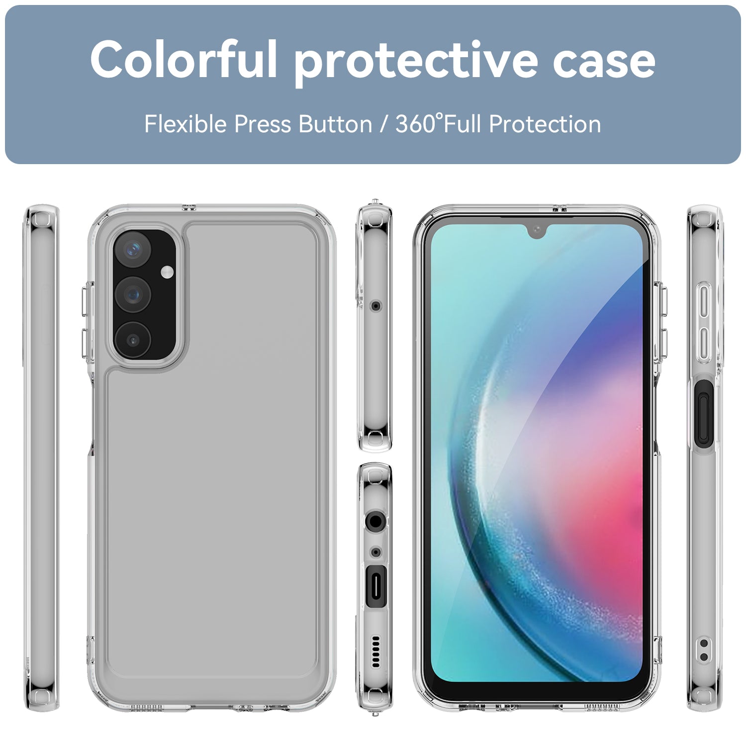 Samsung Galaxy A25 Clear Cover - Shockproof Candy Series Cover