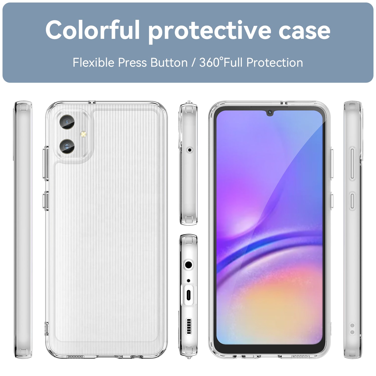 Samsung Galaxy A05 Clear Cover - Shockproof Candy Series Cover