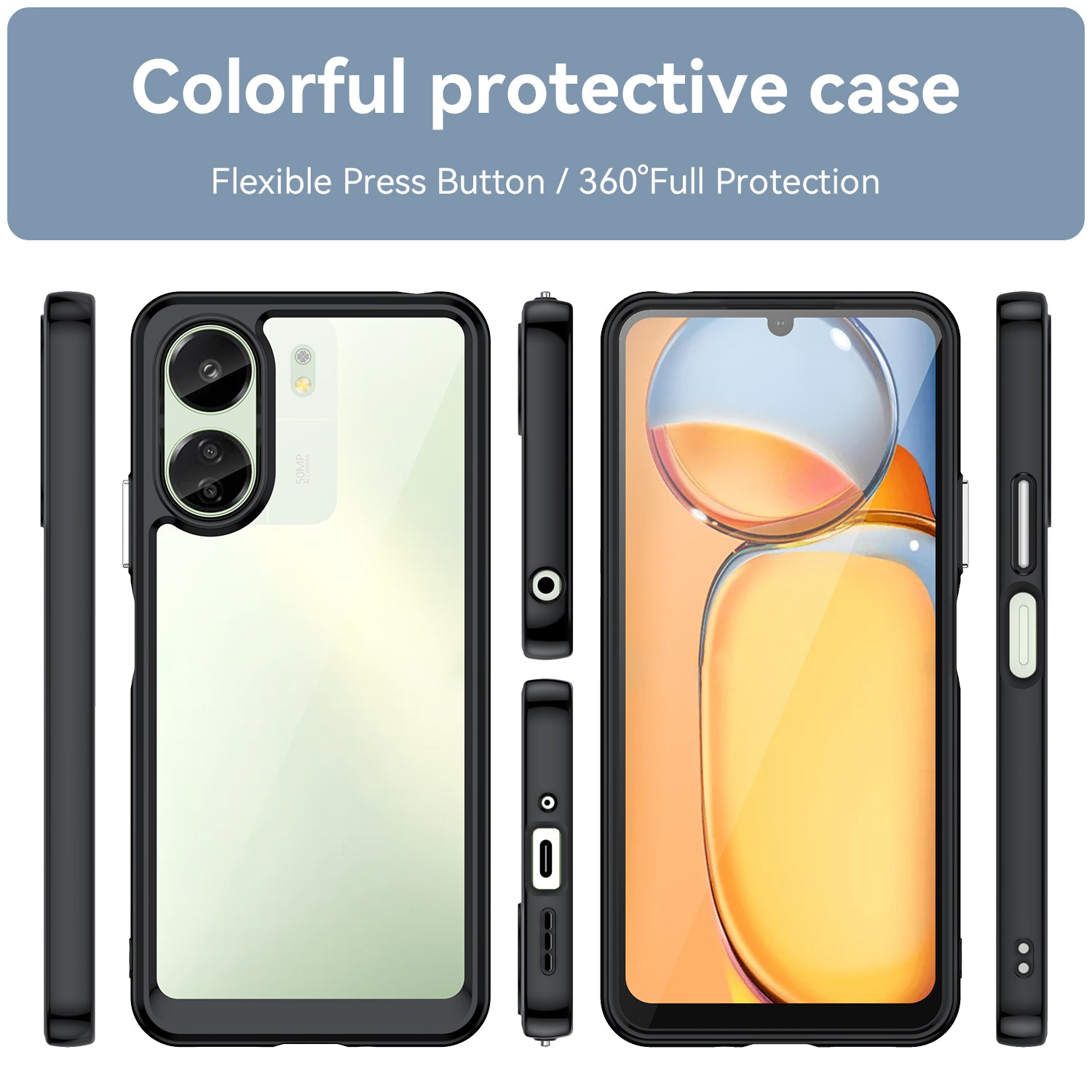 Redmi 13C Candy Clear Case Shockproof Cover