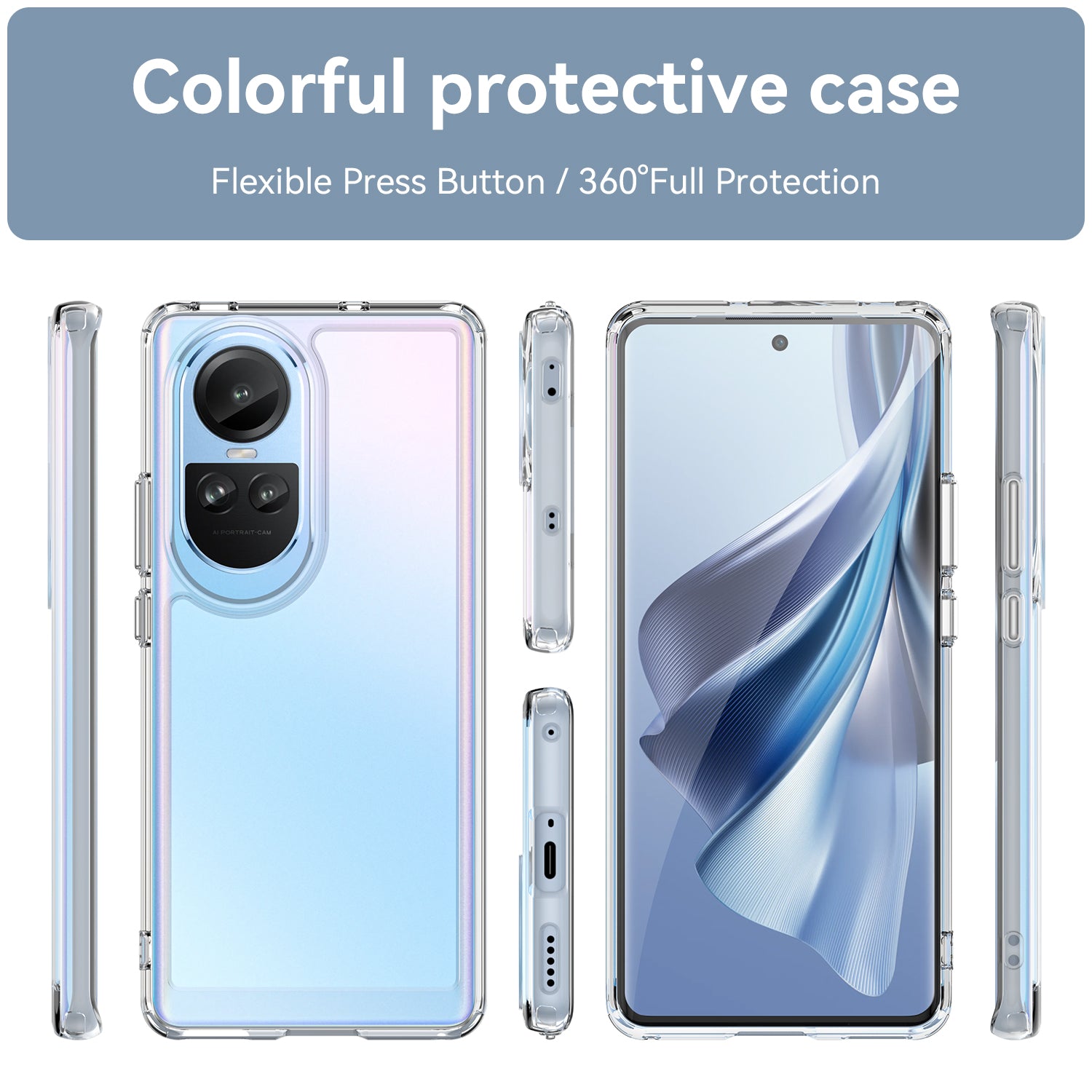 Oppo Reno10 / Reno10 Pro Clear Cover - Shockproof Candy Series