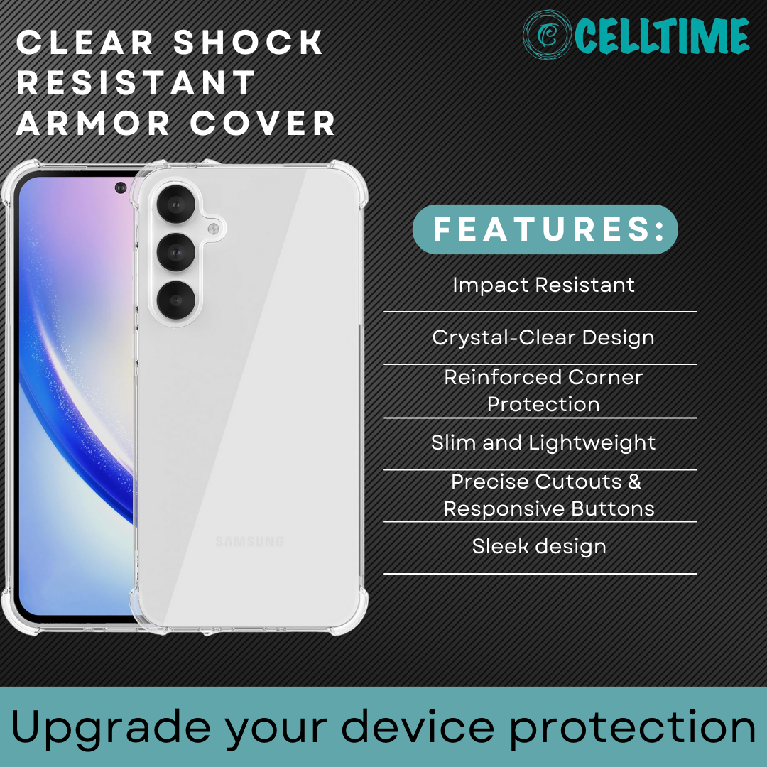 Samsung Galaxy A55 Clear Shock Resistant Armor Cover