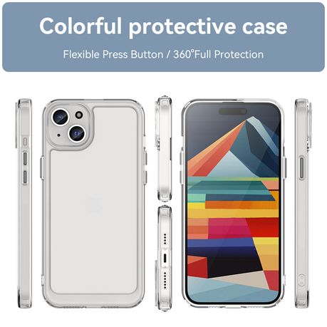 iPhone 15 Plus Shockproof Candy Series Clear Cover