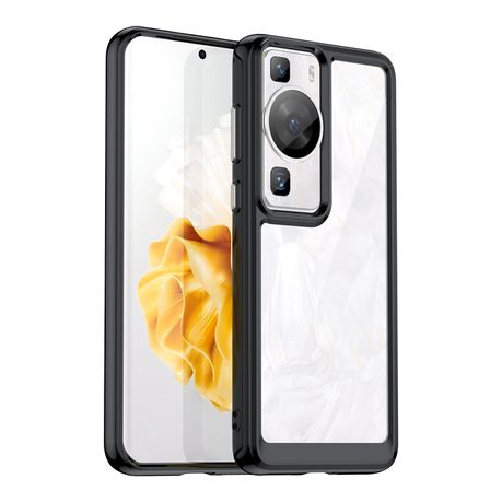 EASSGU Custodia Per HUAWEI P60 / P60 Pro, Cover In Silicone Morbido TPU Con Telaio Galvanico - Rosa