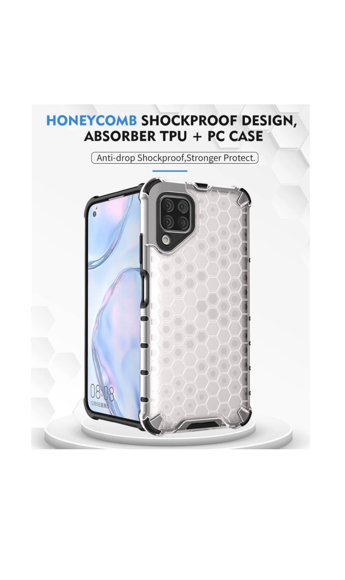 Huawei P40 Lite Shockproof Honeycomb Cover Clear