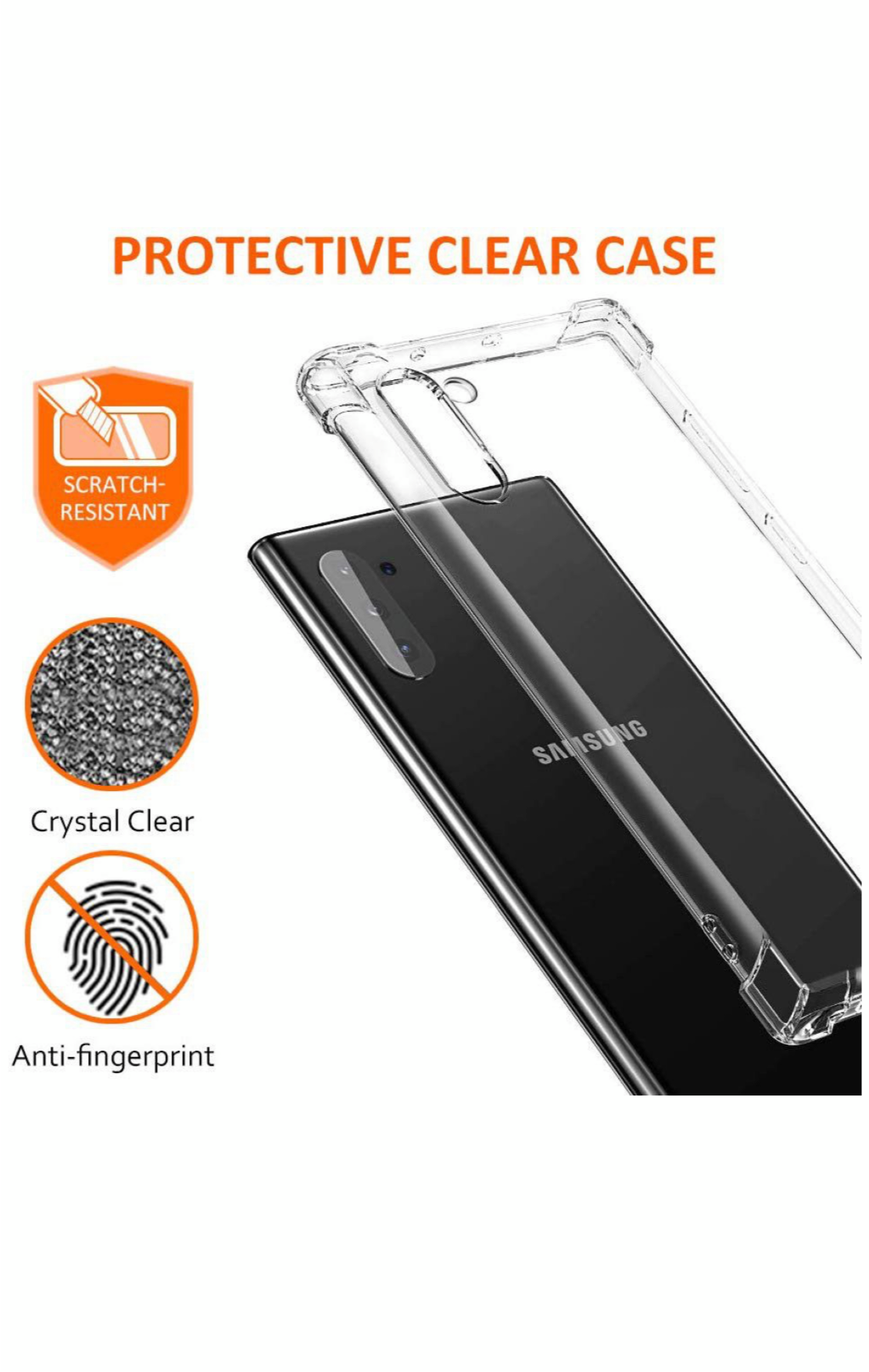 CellTime Galaxy Note 10 Clear Shock Resistant Armor Cover