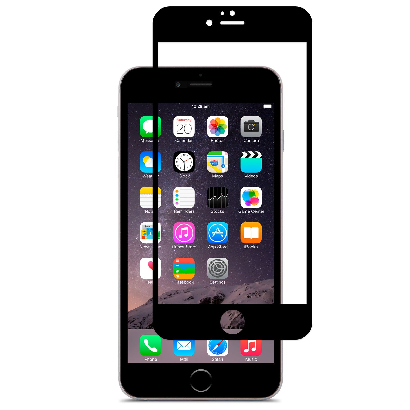 CellTime™ Full Tempered Glass Screen Guard for iPhone 6 Plus - Black