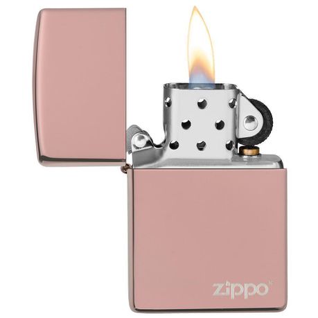 Zippo Lighter - Classic High Polish Rose Gold Zippo Logo