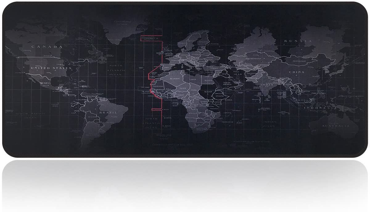 CellTime™ World Map Mouse Pad Desk Mat Large - Non Slip. (30cmx80cmx2cm)