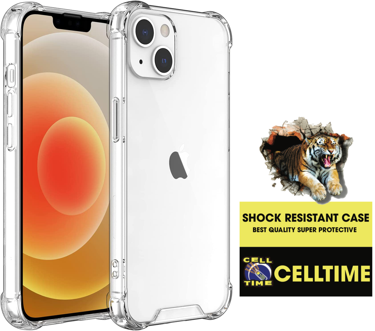 CellTime iPhone 13 Clear Shock Resistant Armor Cover
