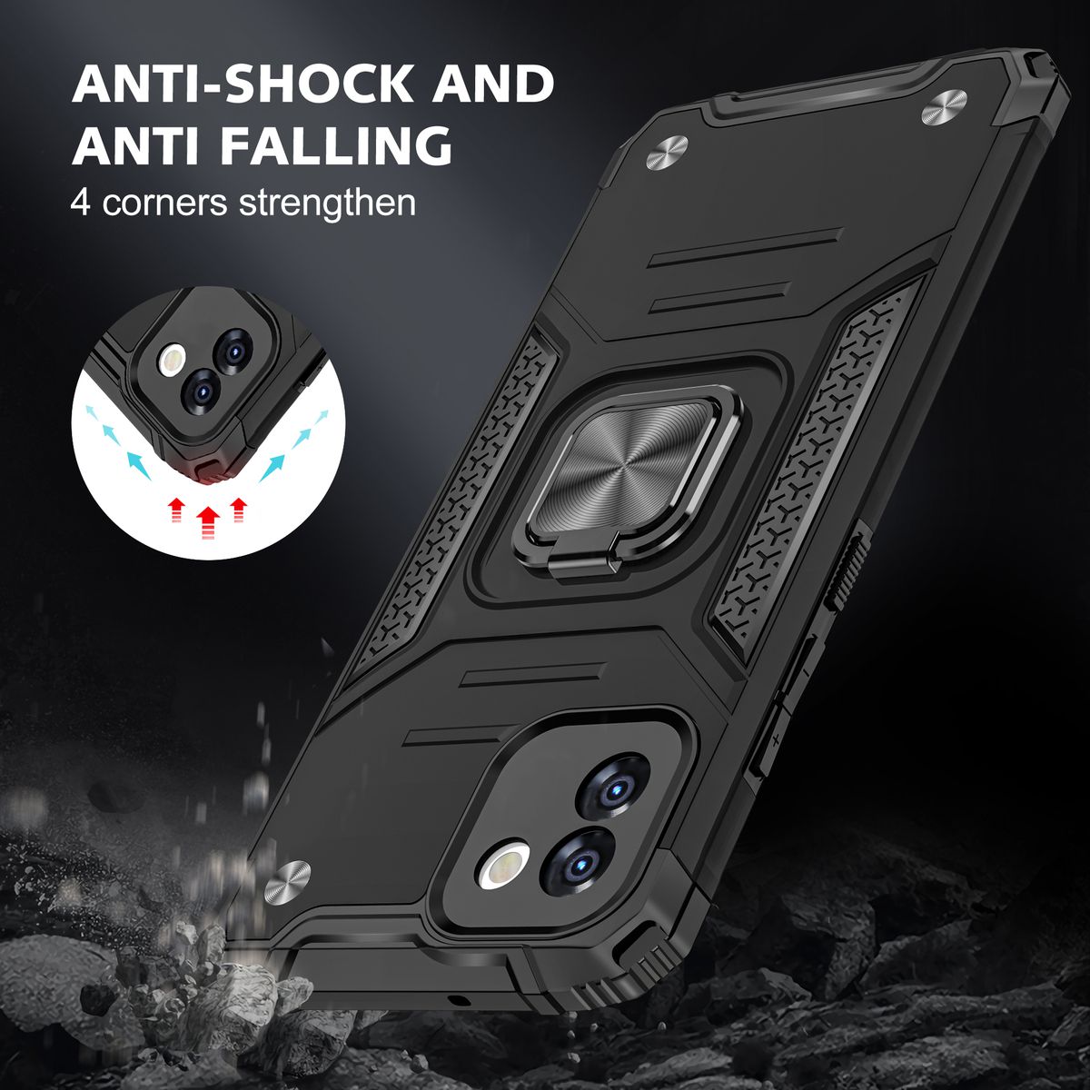 Shockproof Kemeng Armor Kickstand Cover for Galaxy A03