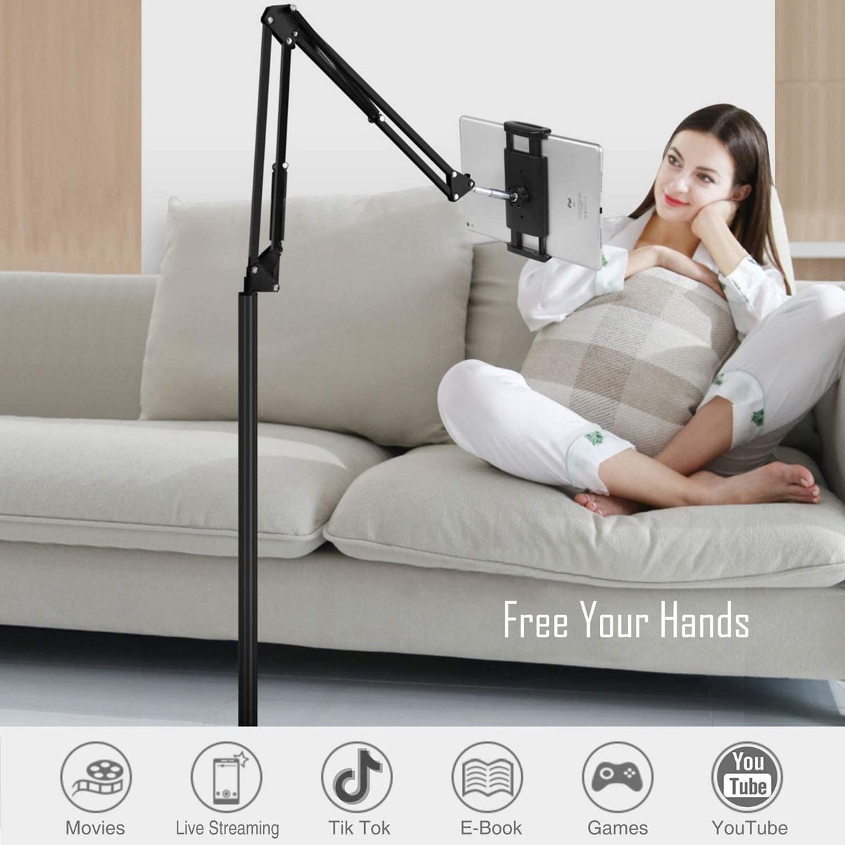Adjustable Flexible iPad / Tablet / Smartphone Floor Stand