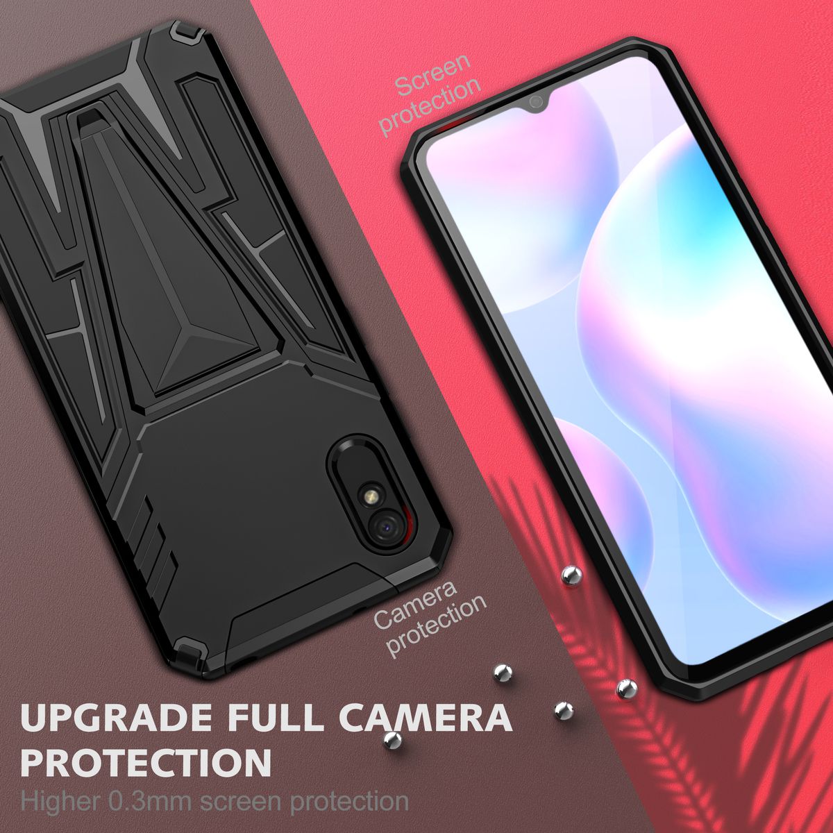 CellTime V-Armor Shockproof Kickstand Cover for Redmi 9A