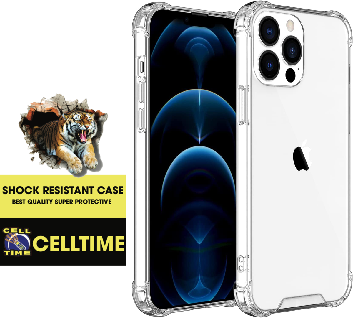 CellTime iPhone 13 Pro Clear Shock Resistant Armor Cover