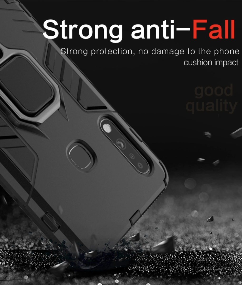 CellTime™ Galaxy A51 Shockproof Black Panther Magnetic Ring Stand Cover