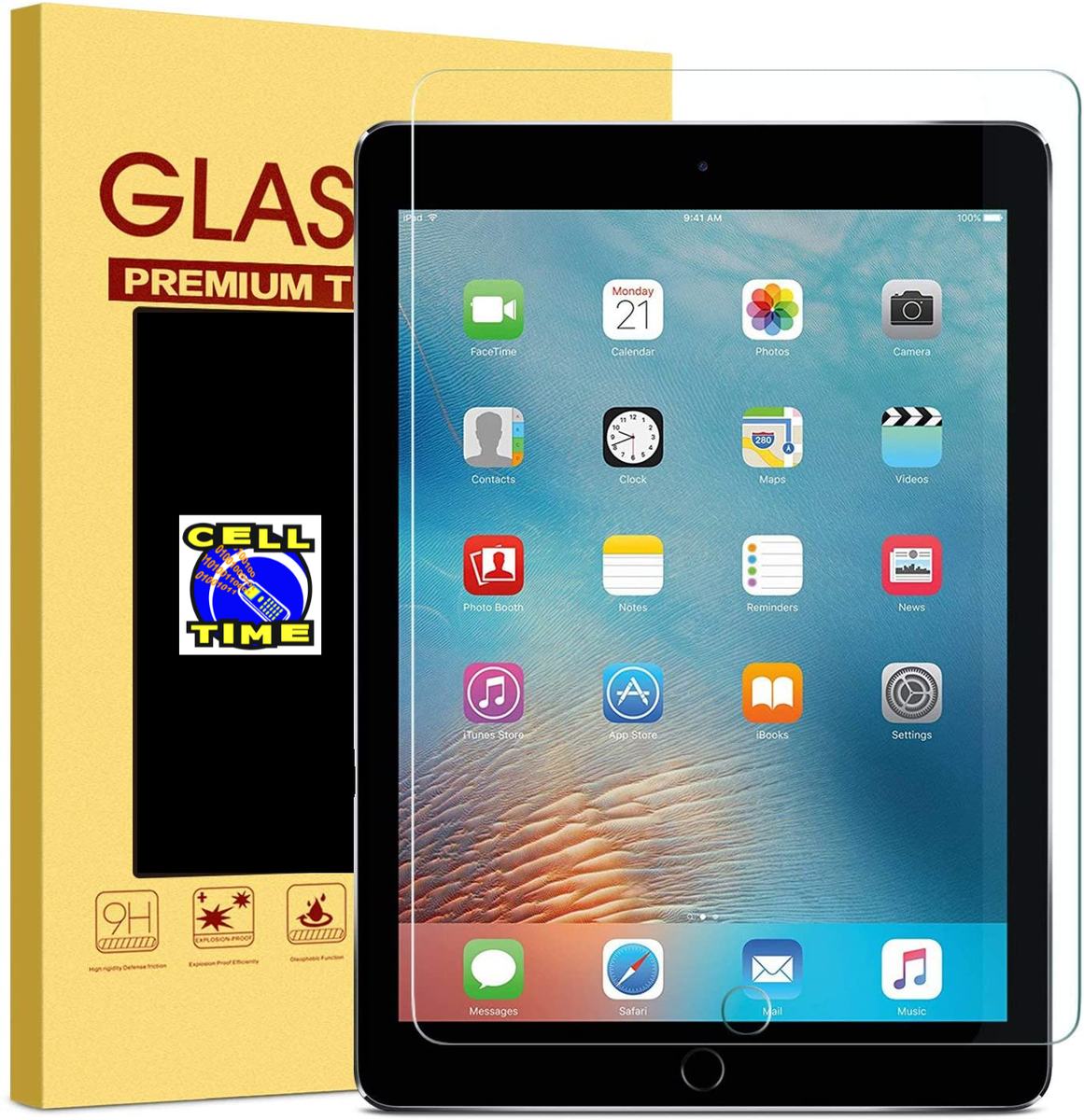 CellTime Tempered Glass Screen Guard for iPad 6th Gen / Pro / Air 2 (9.7")