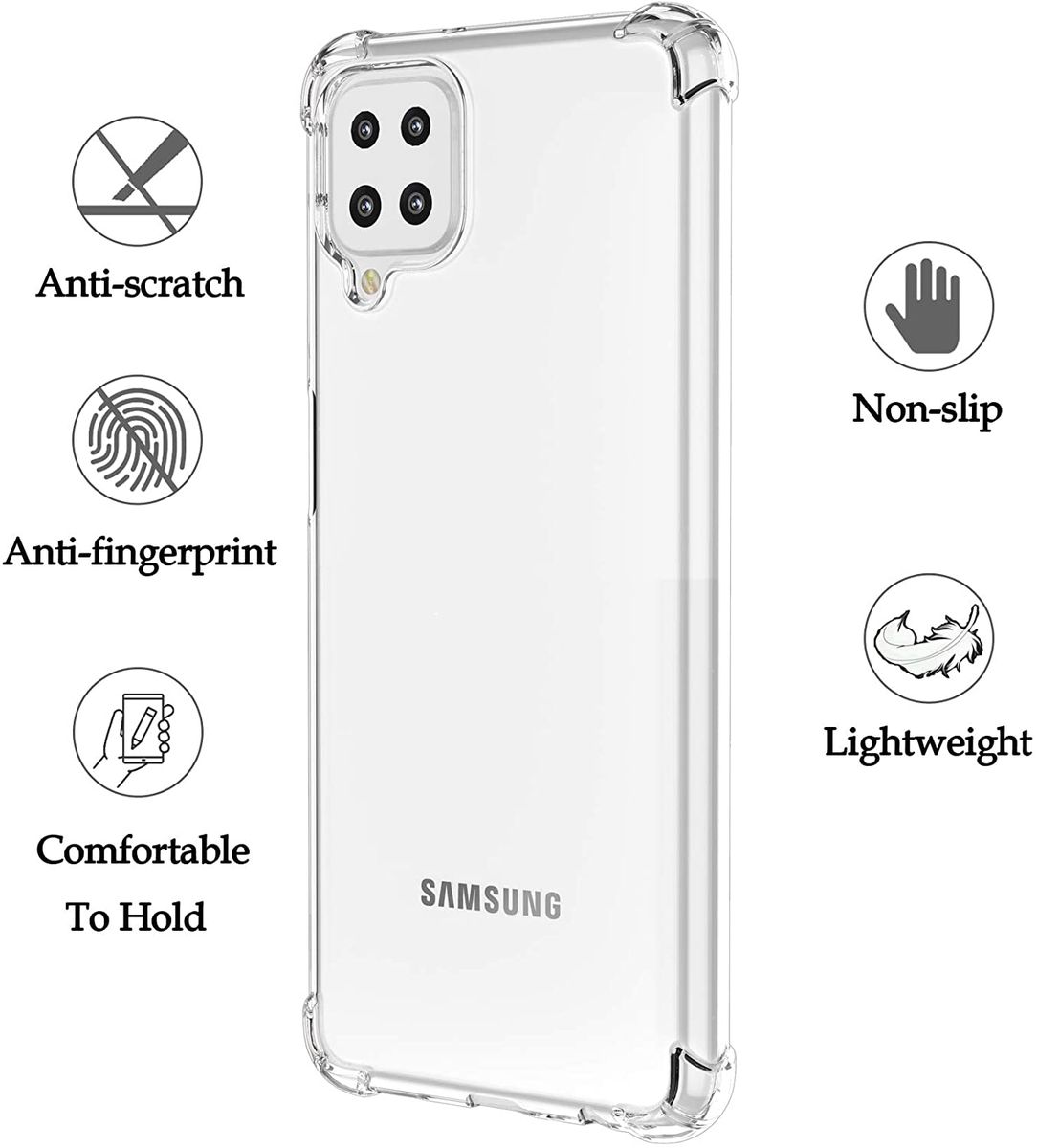 CellTime™ Galaxy A12 Clear Shock Resistant Armor Cover
