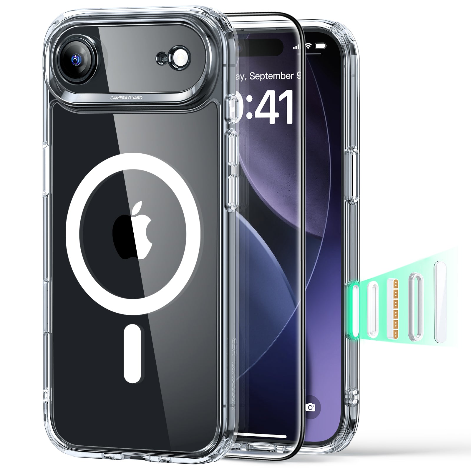 ESR MagSafe Case Set Compatible with iPhone 17 Air Hybrid Camera Button