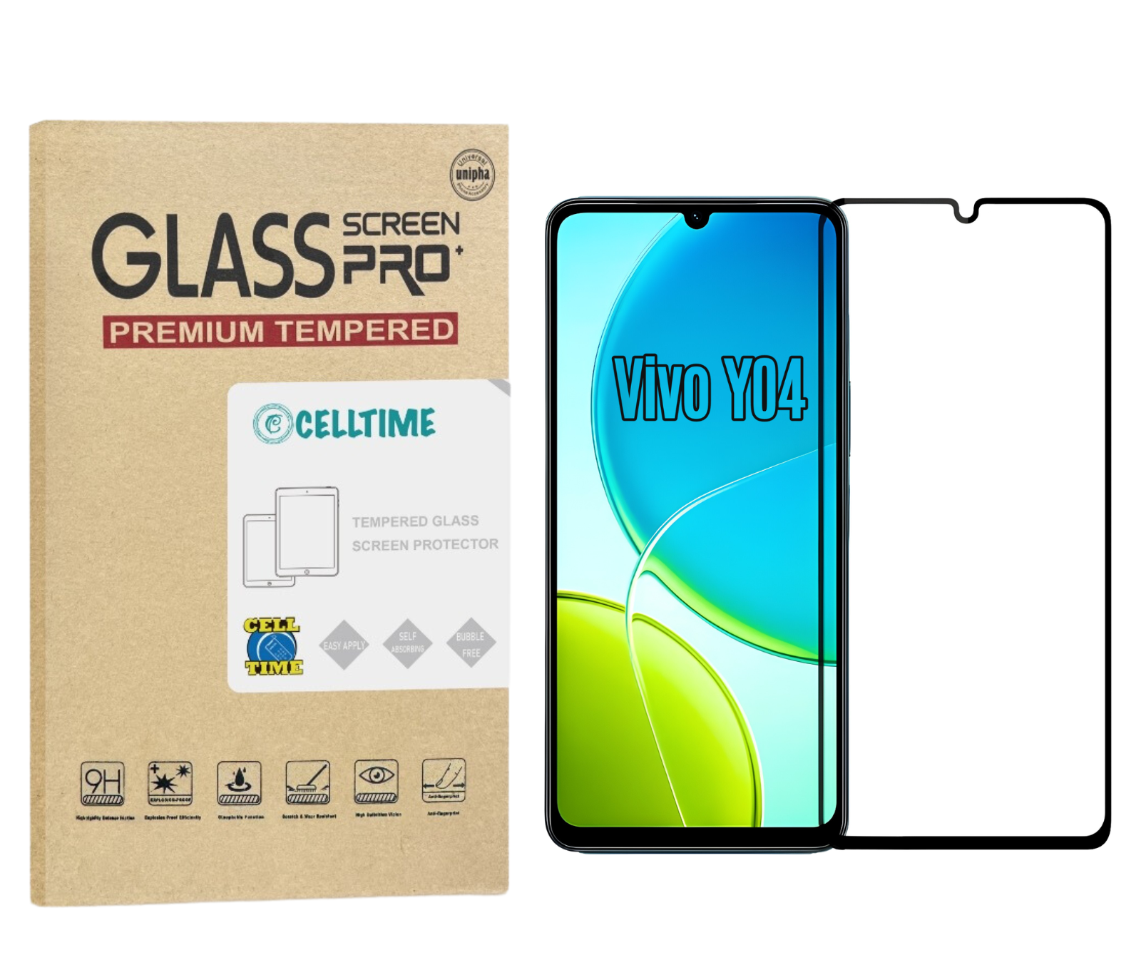 CellTime Tempered Glass Screen Protector for Vivo Y04