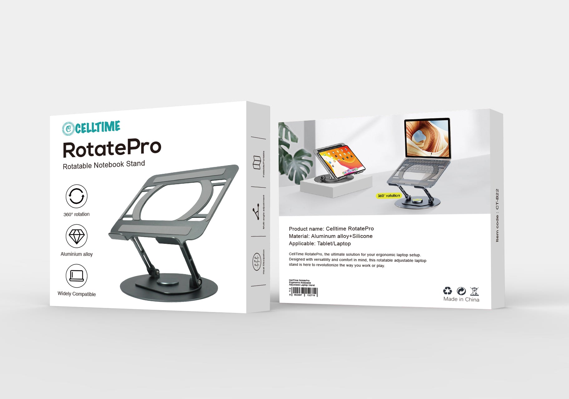 CellTime RotatePro Ergonomic Rotatable Adjustable Laptop Stand