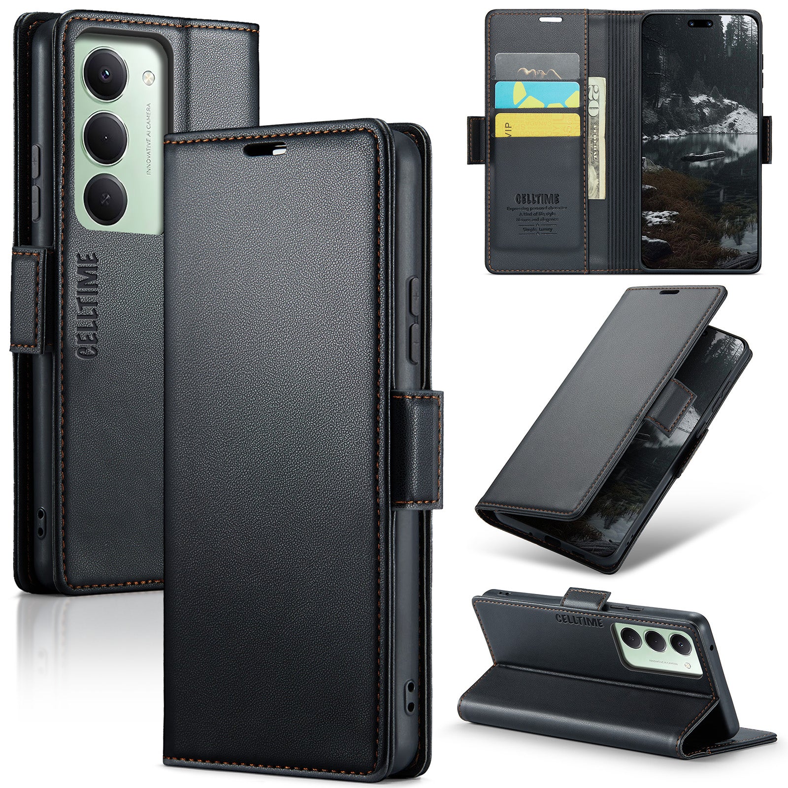 Retro Flip Case for Redmi 15 Leather Wallet Cover