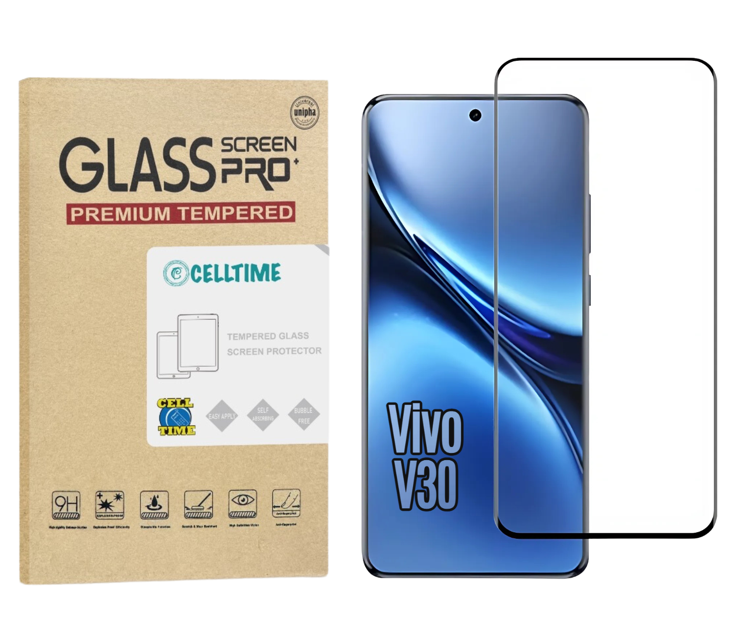CellTime Tempered Glass Screen Protector for Vivo V30