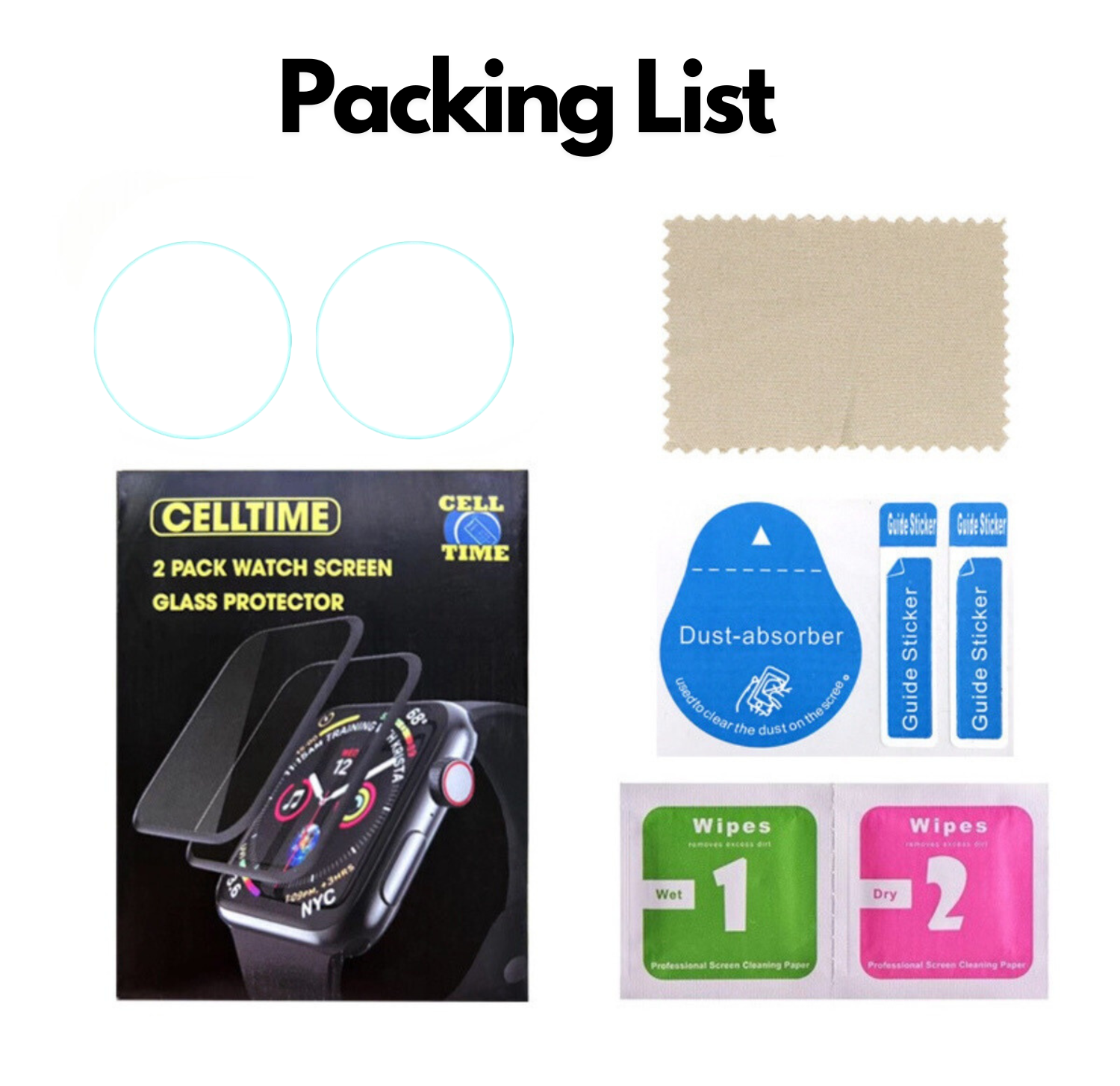 CellTime Glass Screen Guard for Oppo Watch X2 - 2 Pack