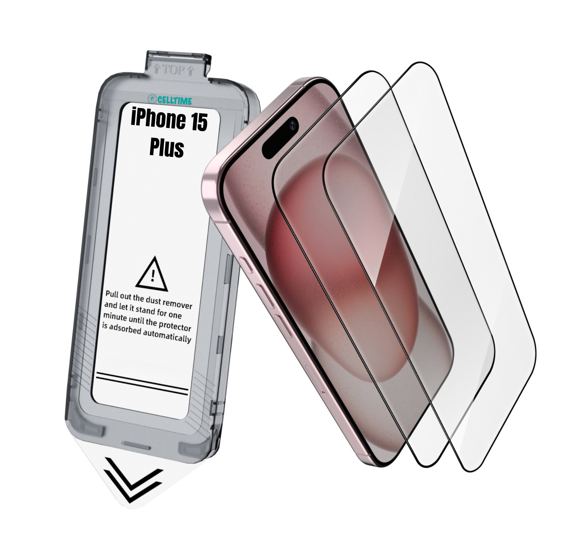 CellTime EasyFit Screen Protector for iPhone 15 Plus - 2 Pack