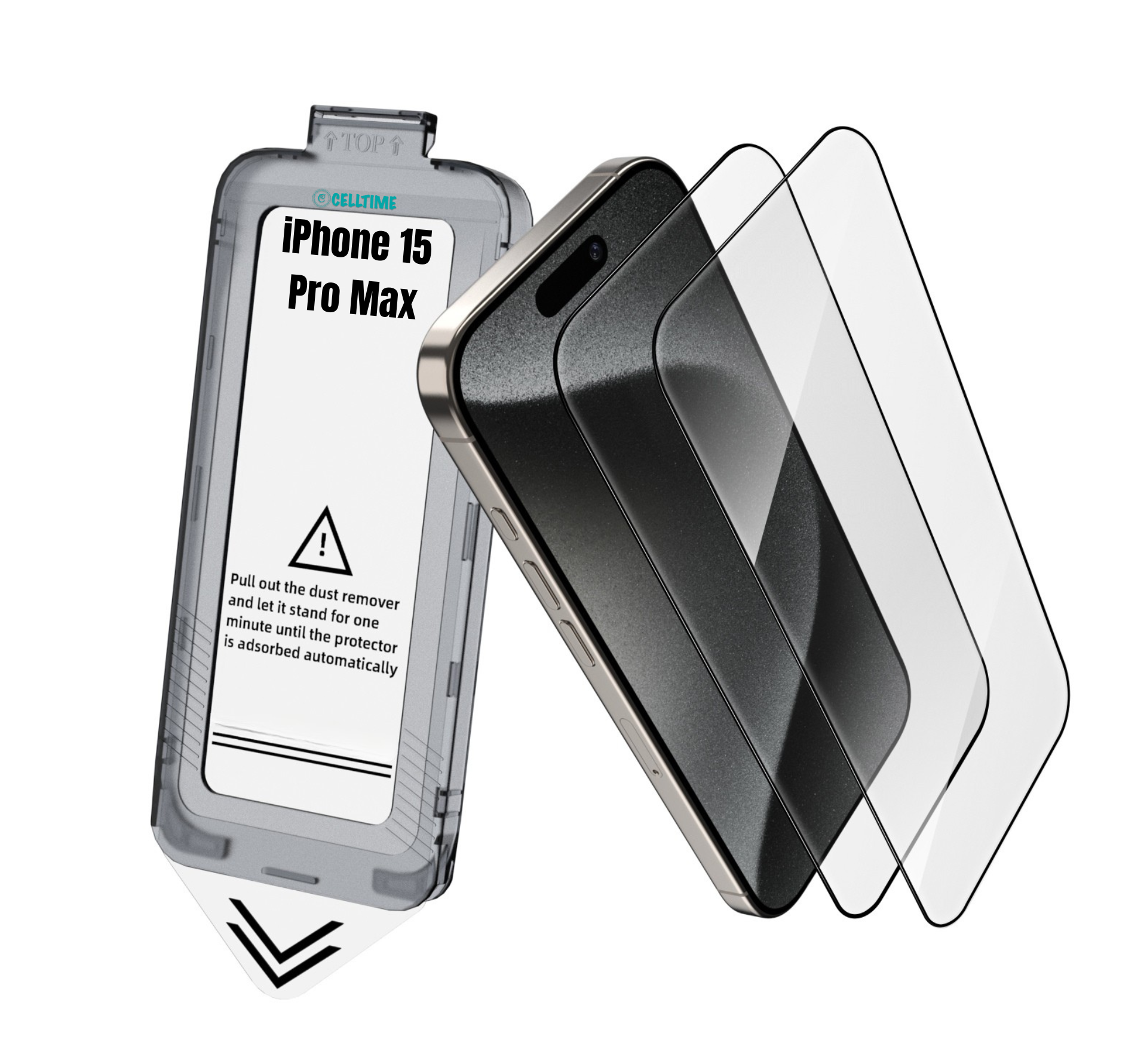 CellTime EasyFit Screen Protector for iPhone 15 Pro Max -2 Pack