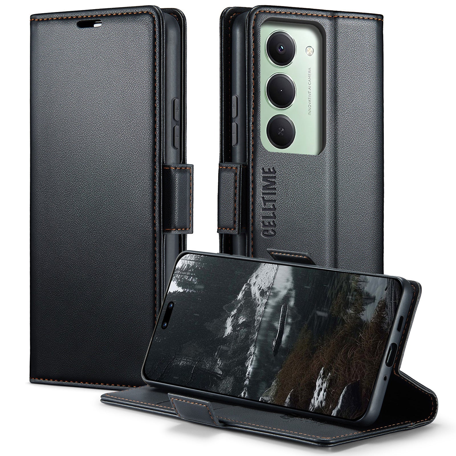 Retro Flip Case for Redmi 15 Leather Wallet Cover