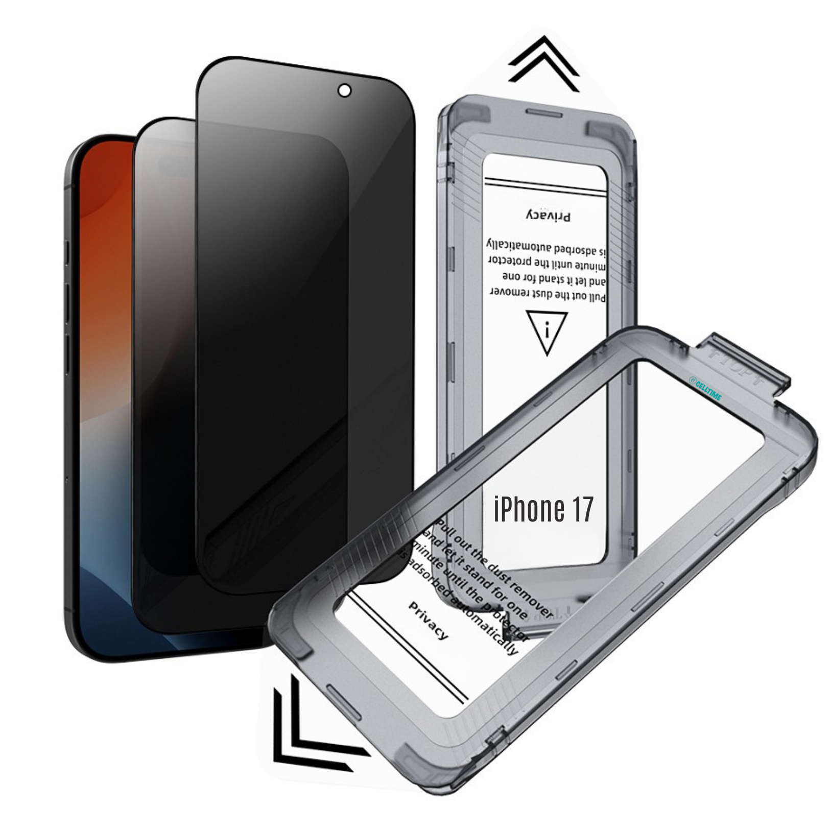 CellTime EasyFit Privacy Screen Protector for iPhone 17 - 2 Pack