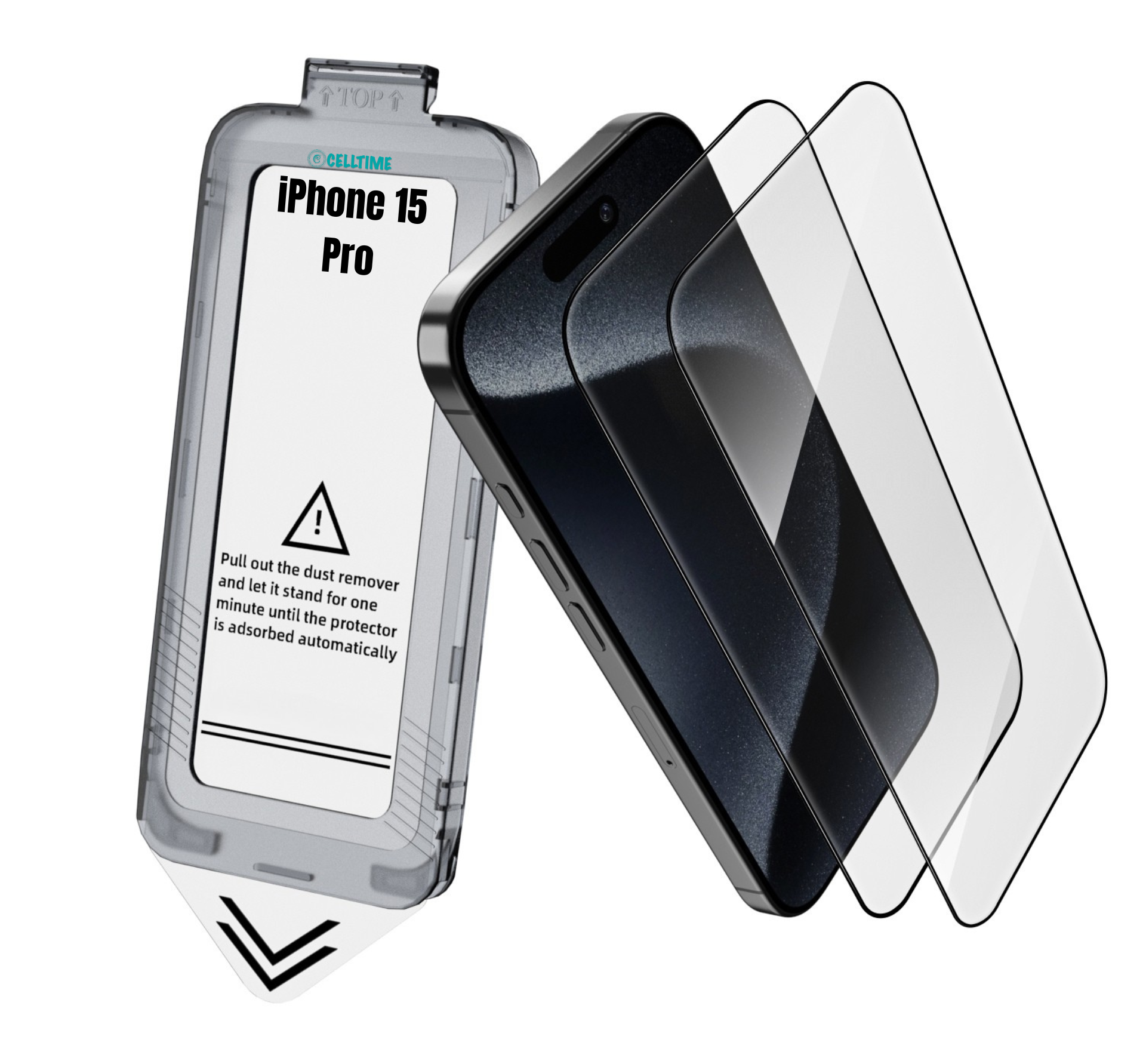 CellTime EasyFit Screen Protector for iPhone 15 Pro - 2 Pack