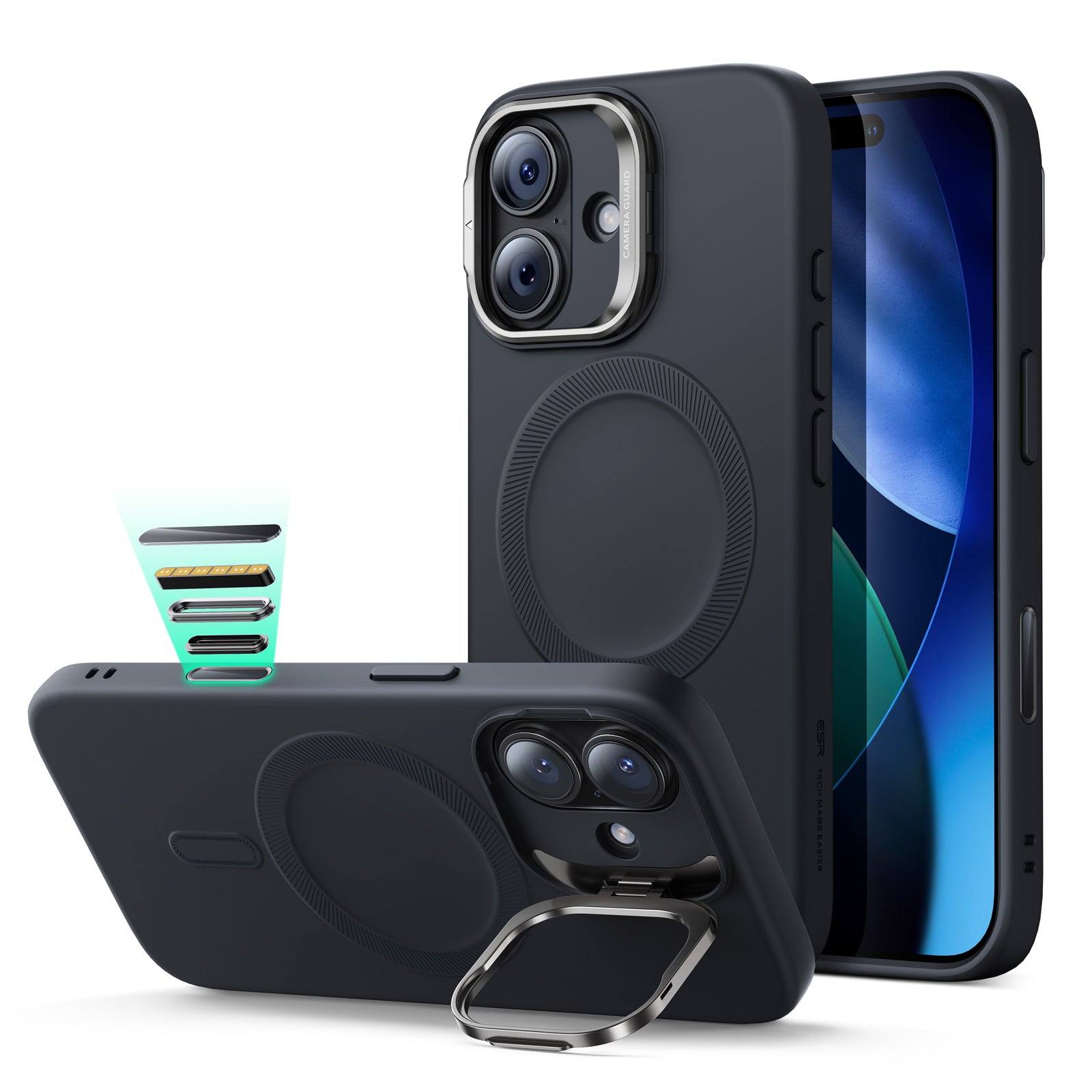 ESR MagSafe Case Compatible with iPhone 17 Cloud Cam Control+Stand Cover