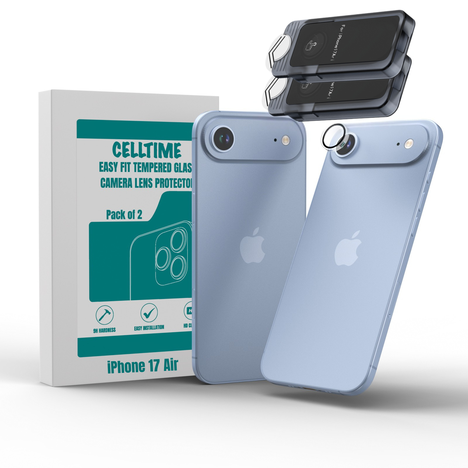 CellTime EasyFit Camera Lens Protector for iPhone 17 Air - 2 Pack