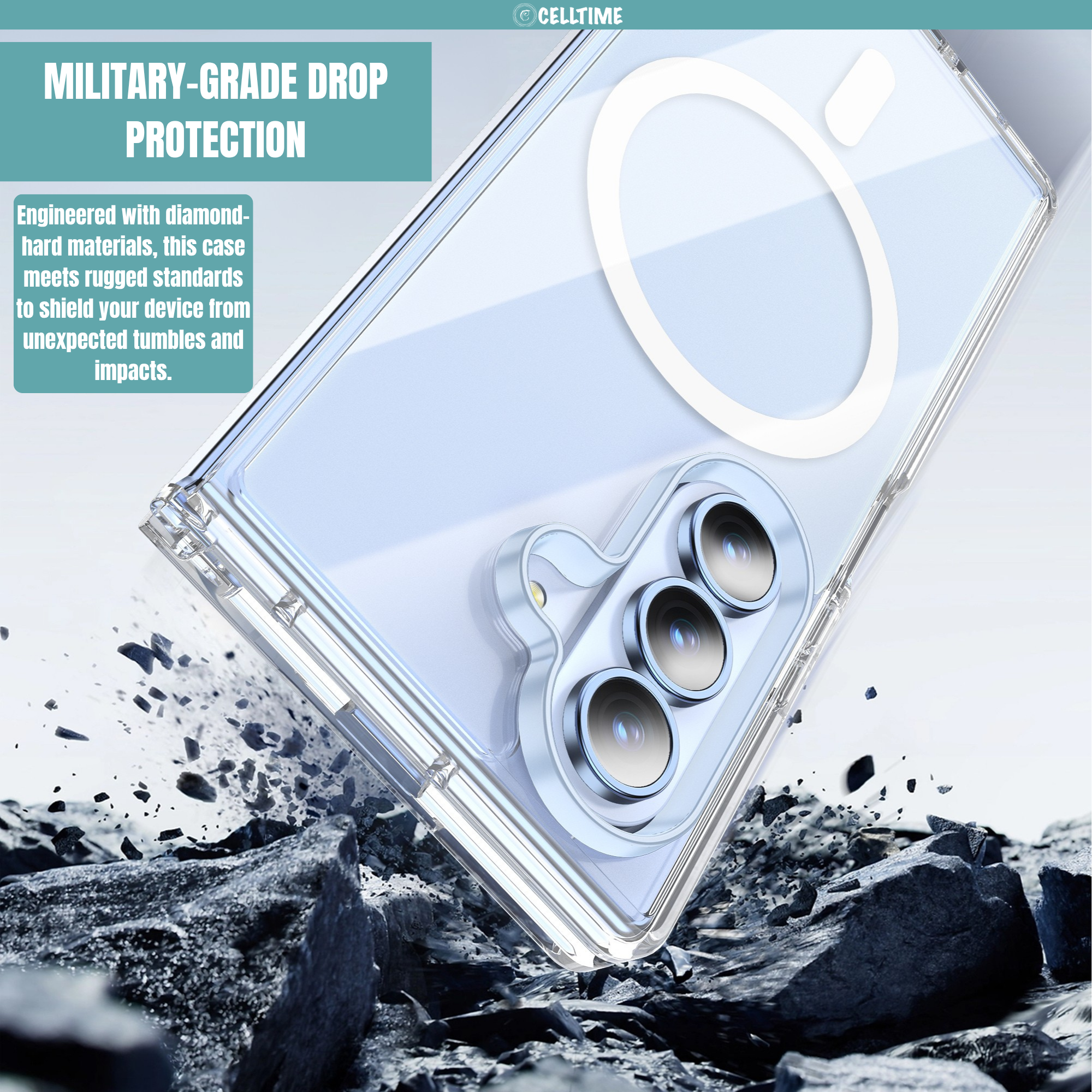 CellTime Case for Galaxy Z Fold 7 MagSafe Clear Cover
