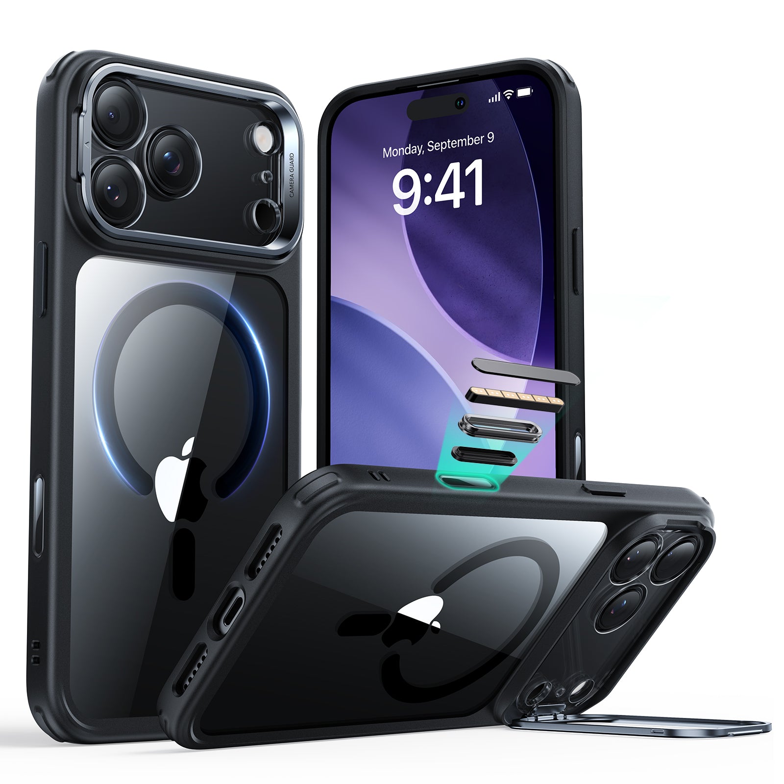 ESR MagSafe Case Compatible with iPhone 17 Pro/Max Hybrid Cam Control+Stand