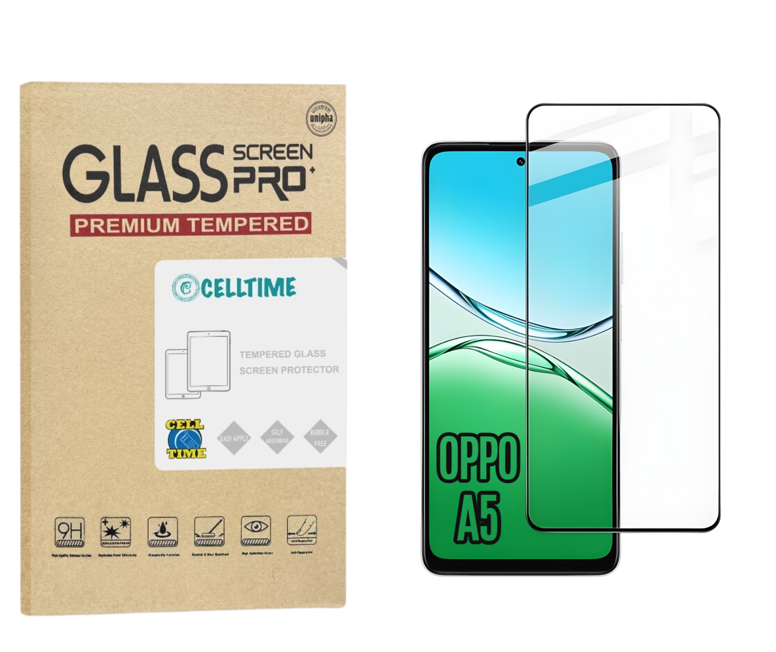 CellTime Tempered Glass Screen Protector for Oppo A5 - 1 Pack