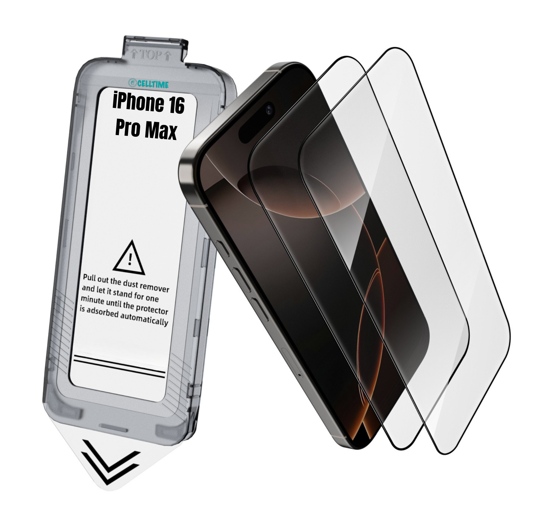 CellTime EasyFit Screen Protector for iPhone 16 Pro Max -2 Pack