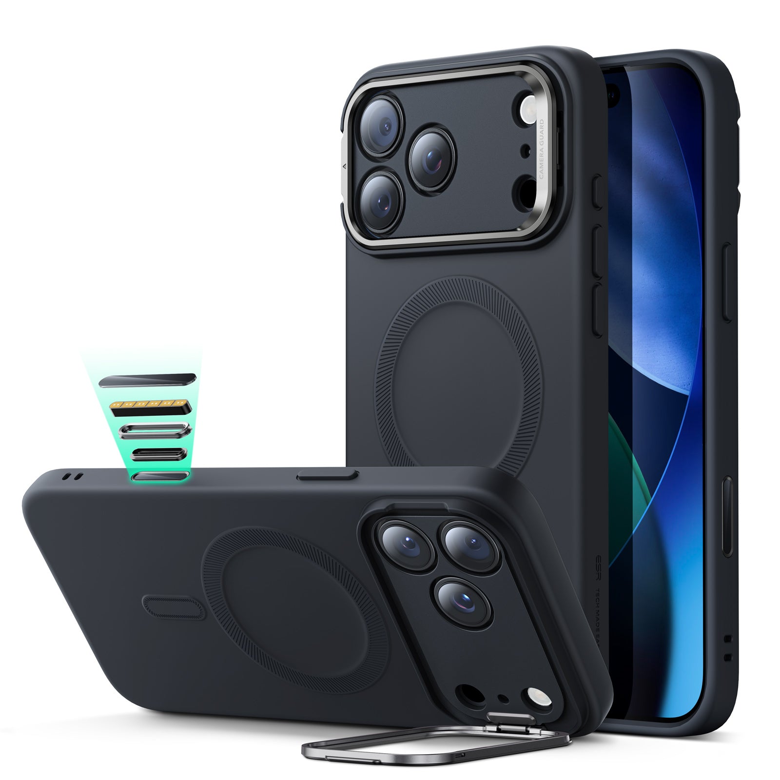 ESR MagSafe Case Compatible with iPhone 17 Pro/Max Cloud Cam Control+Stand