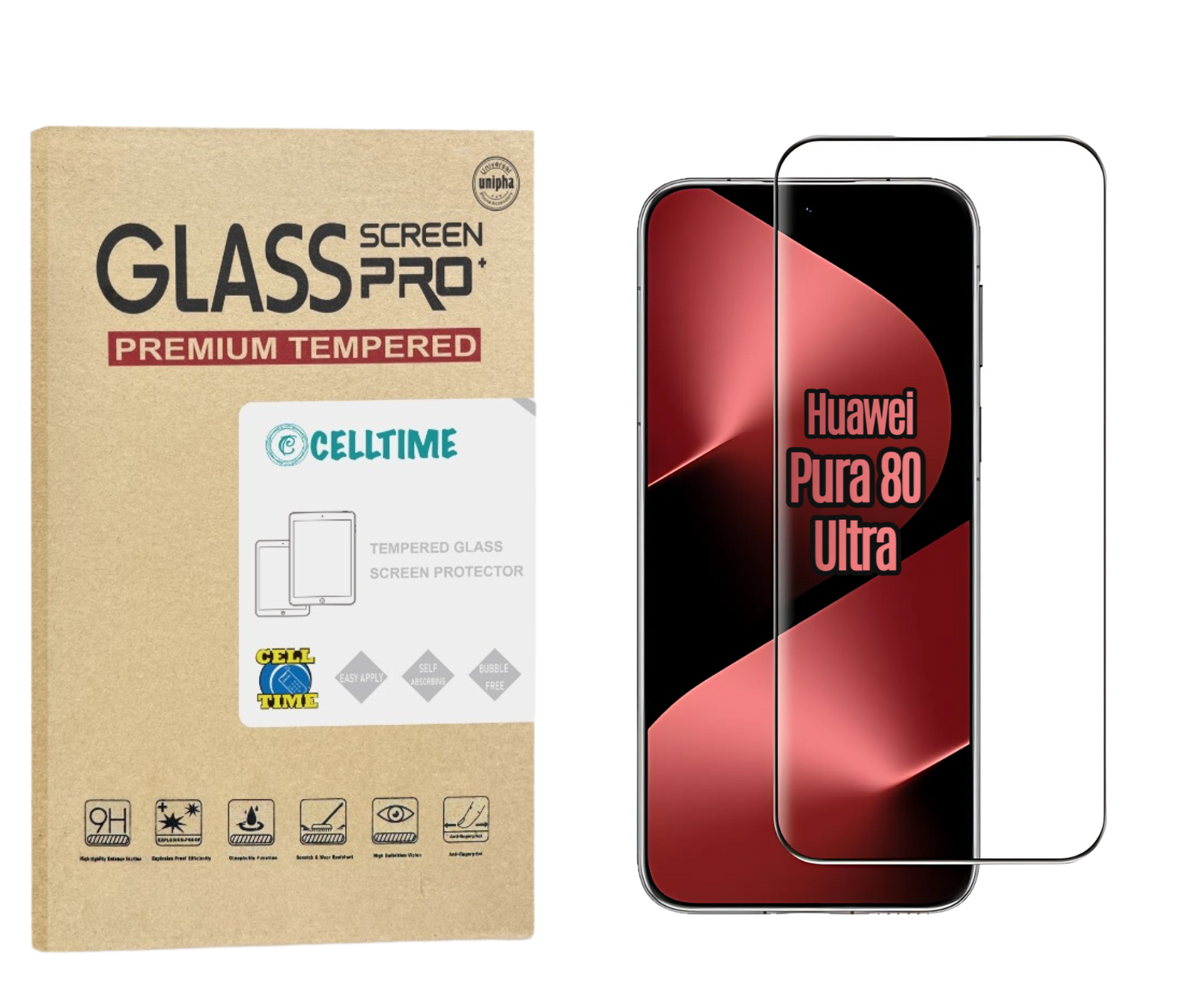 CellTime Glass Screen Protector for Huawei Pura 80 Ultra - 1 Pack