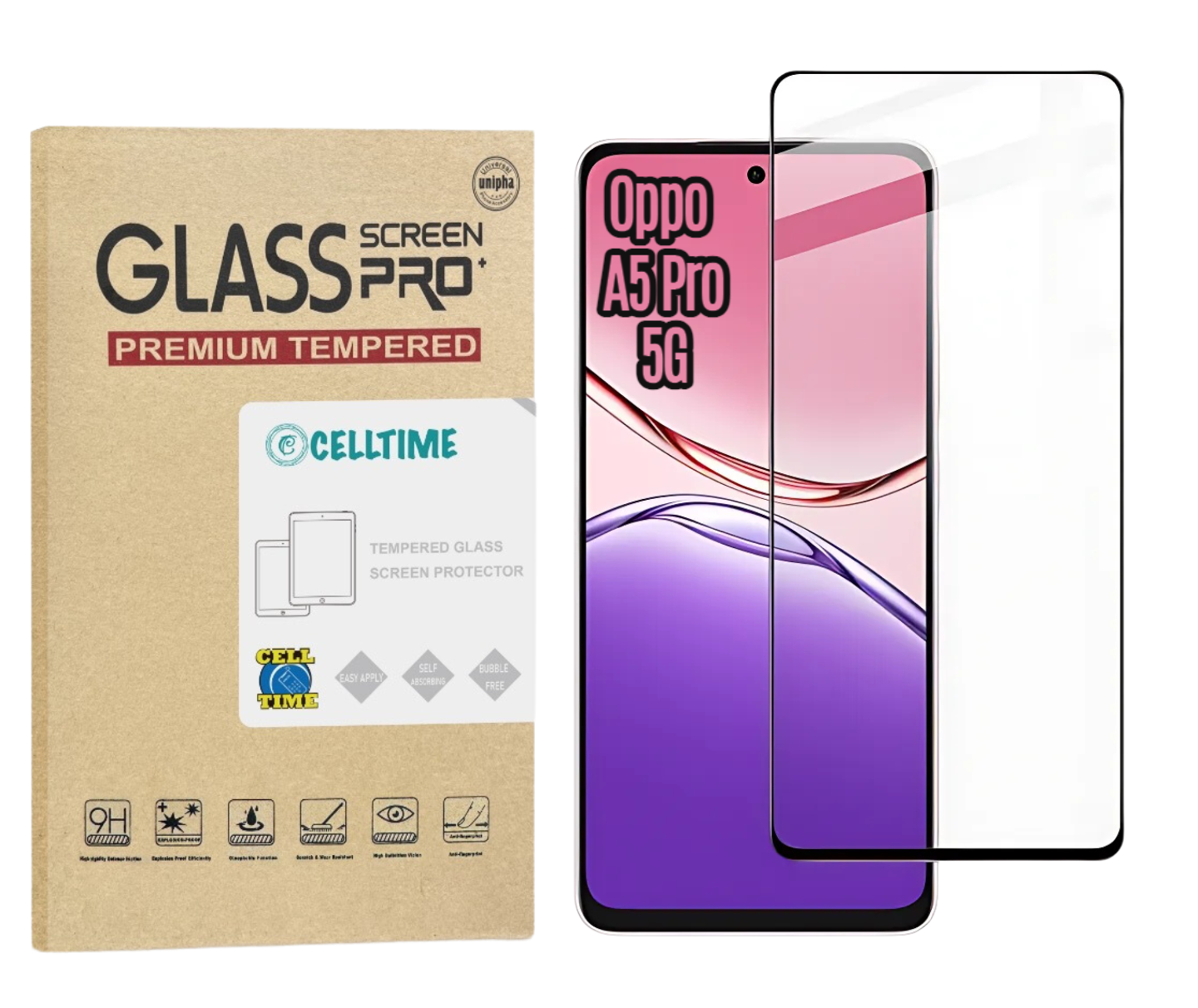 CellTime Tempered Glass Screen Protector for Oppo A5 Pro 5G - 1 Pack