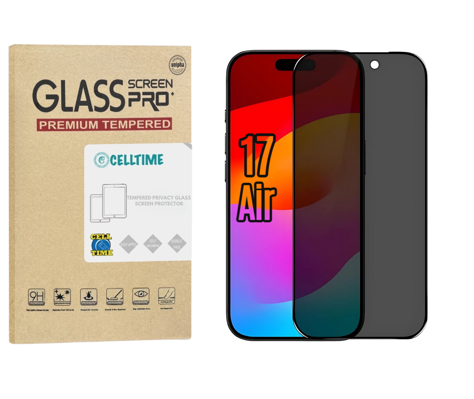 CellTime Privacy Glass Screen Protector Compatible With iPhone 17 Air