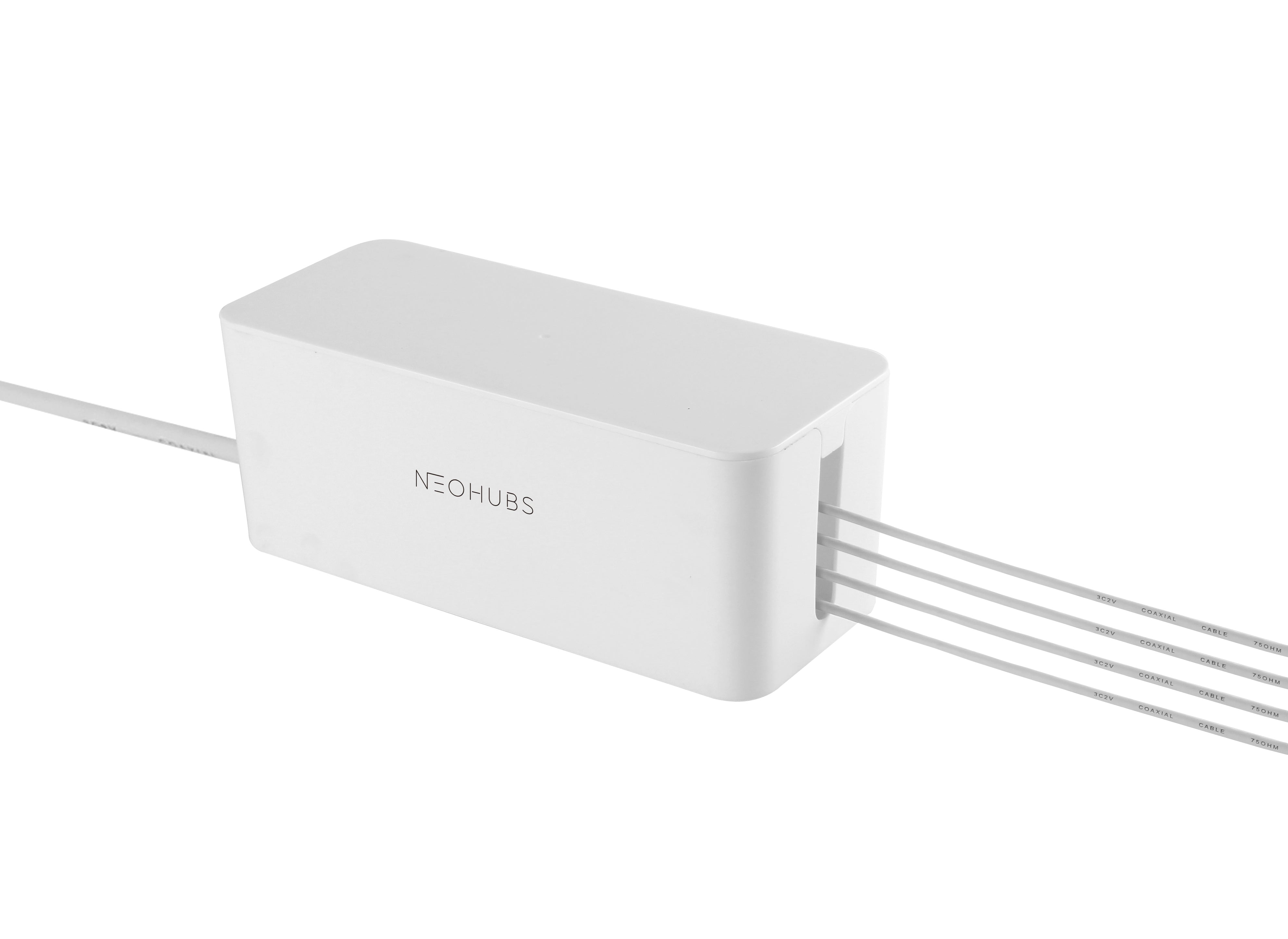 NEOHUBS Cable Managment Box Cord Organiser with Lid - (32 x 13.2 x 12.7cm)