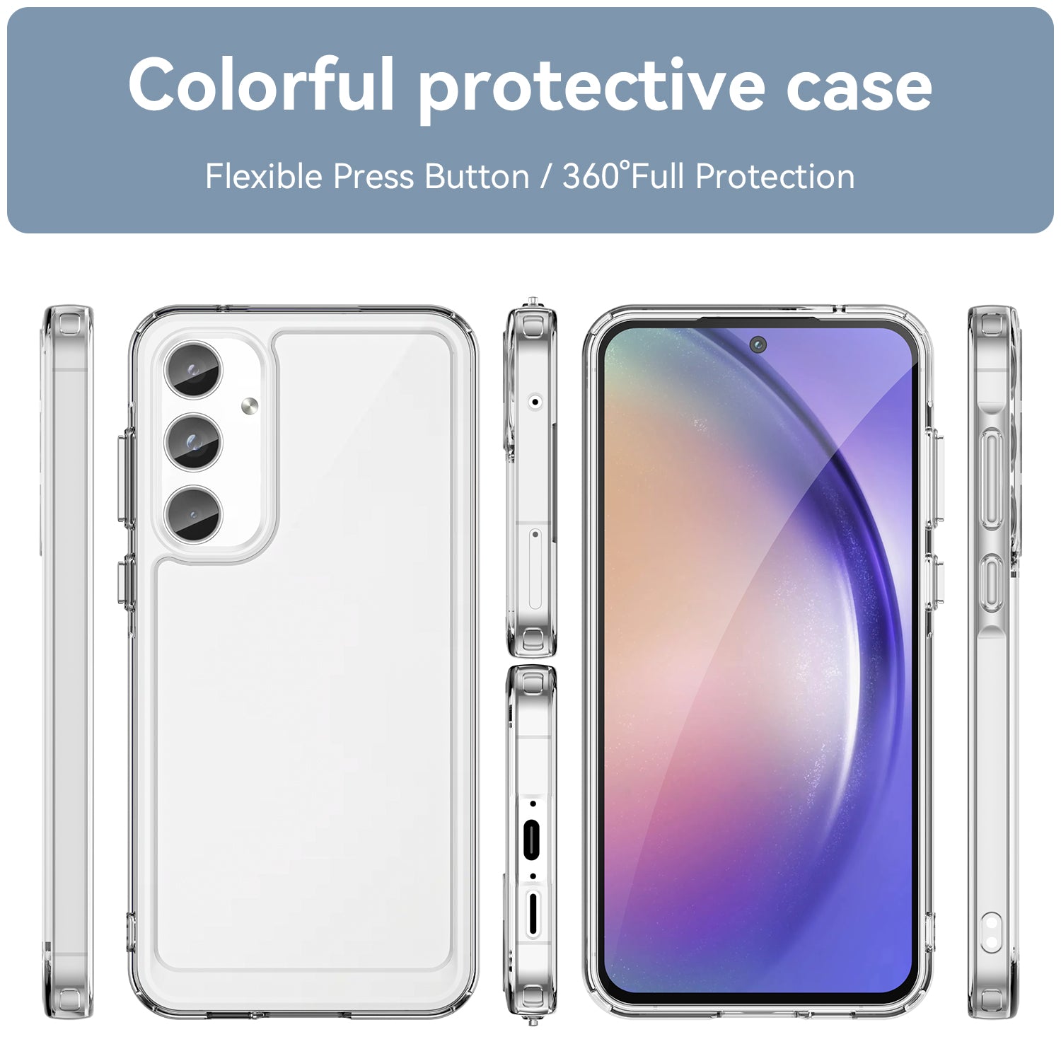 Samsung Galaxy A55 Clear Cover - Shockproof Candy Series Cover