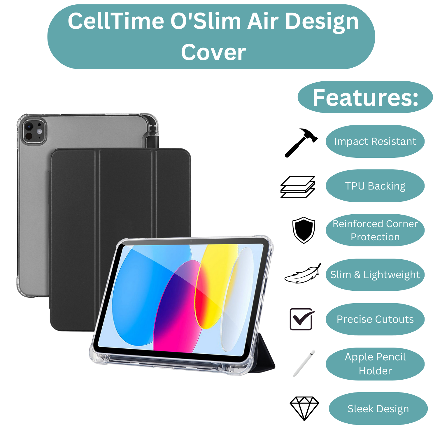CellTime O'Slim Air Design Shockproof Cover for iPad Pro 13" (M4) 2024