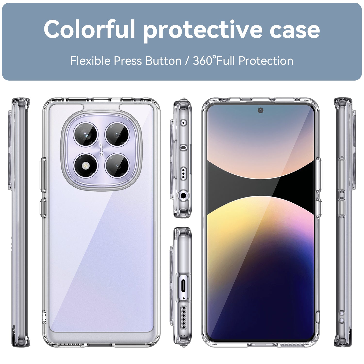 Redmi Note 14 Pro 4G  Candy Clear Case Shockproof Cover