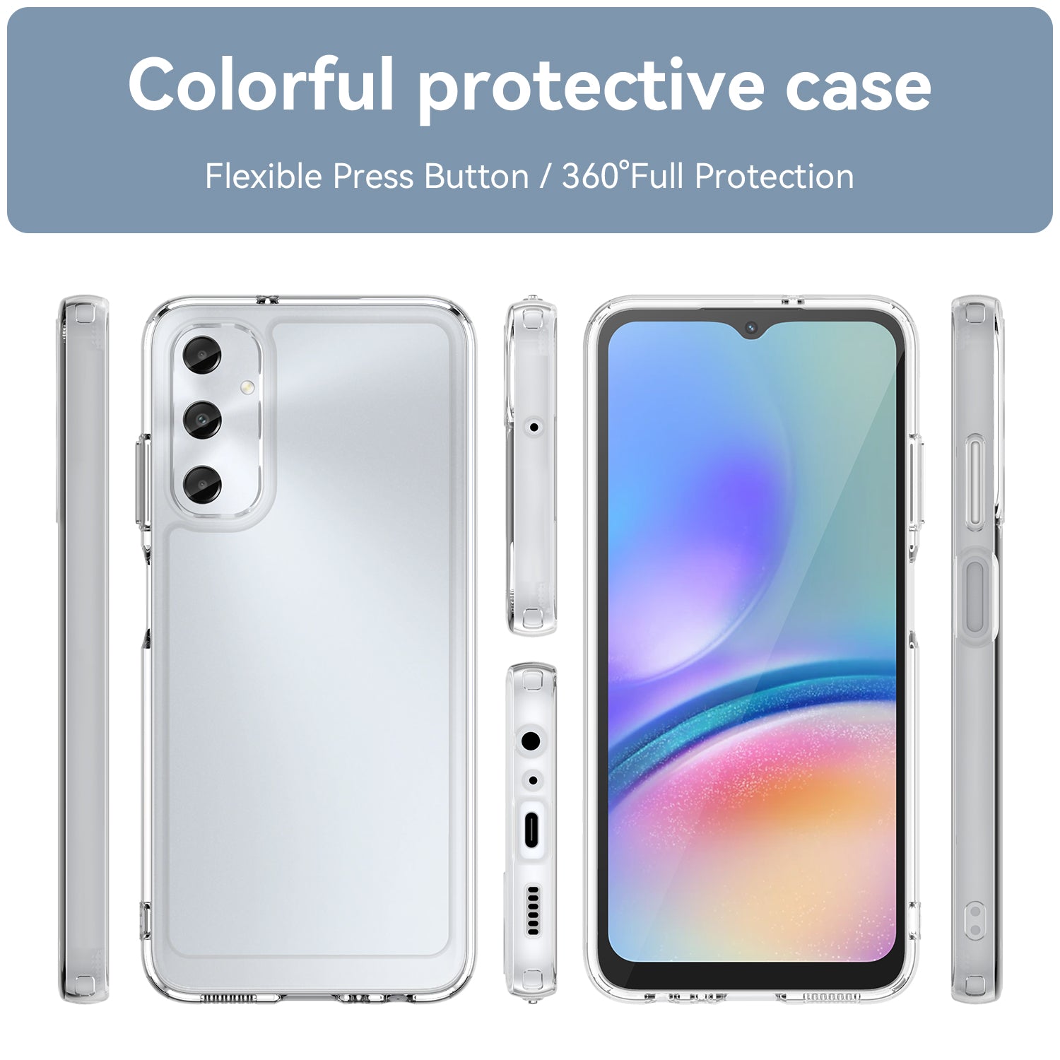 Samsung Galaxy A05S Clear Cover - Shockproof Candy Series Cover