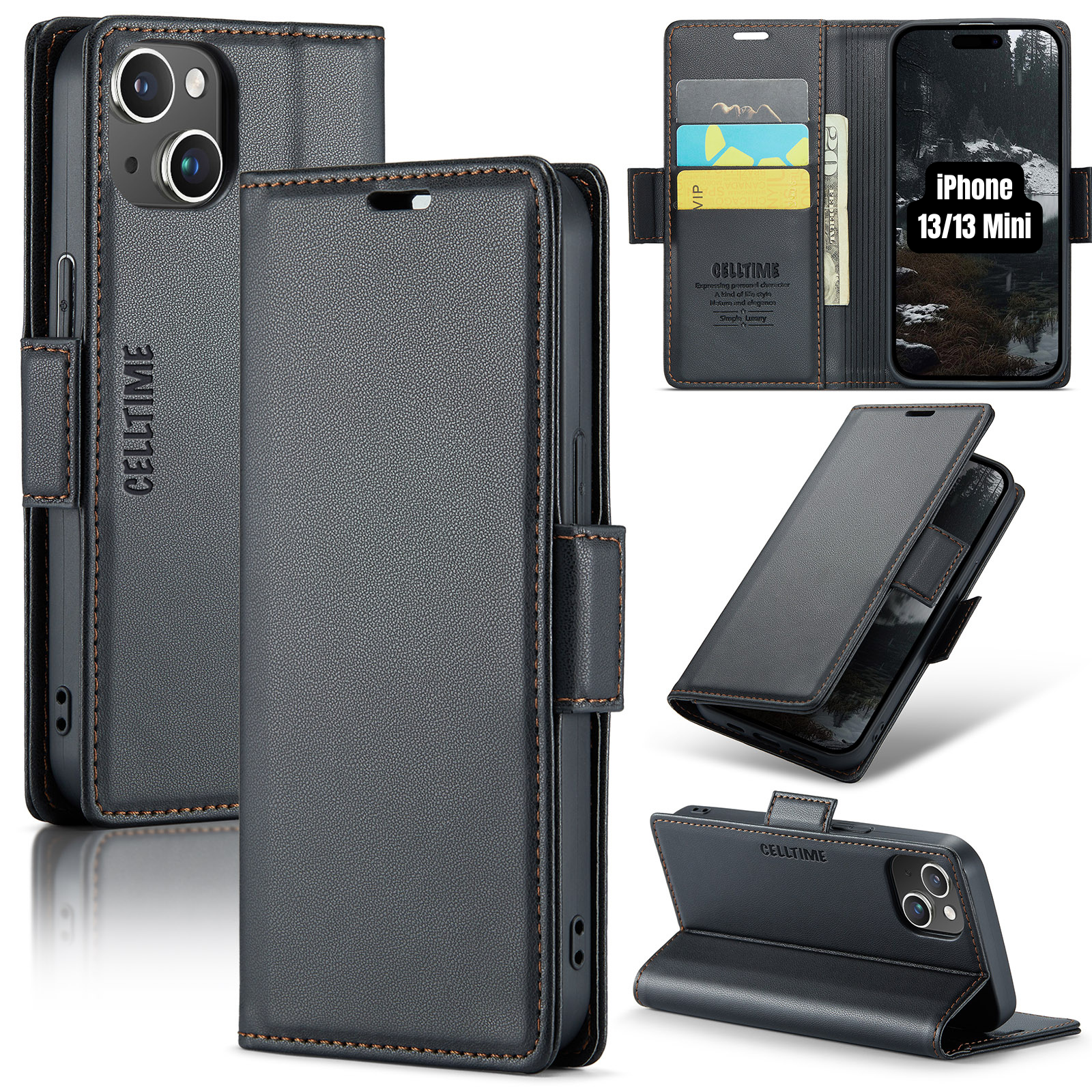 Retro Flip Case for iPhone 13 / 13 Mini Leather Wallet Cover