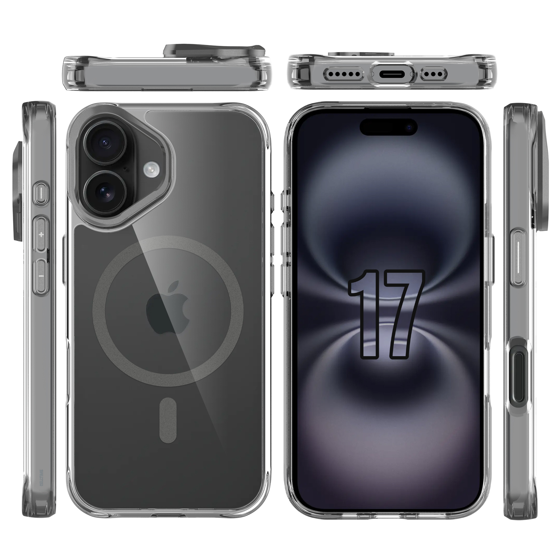 CellTime Case for iPhone 17 Apex Capsule MagSafe Cover - Clear Grey