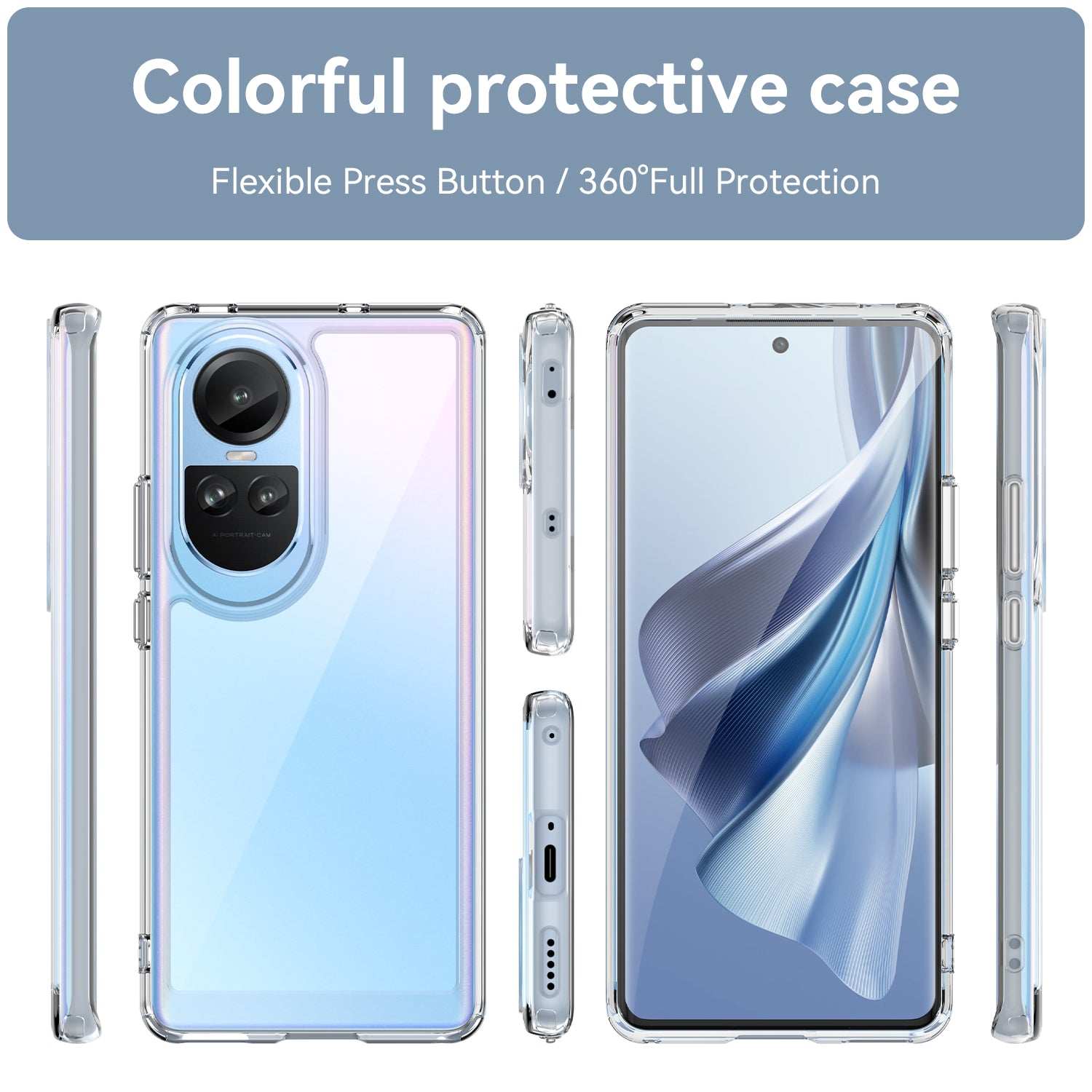Oppo Reno10 / Reno10 Pro Shockproof Candy Clear Cover