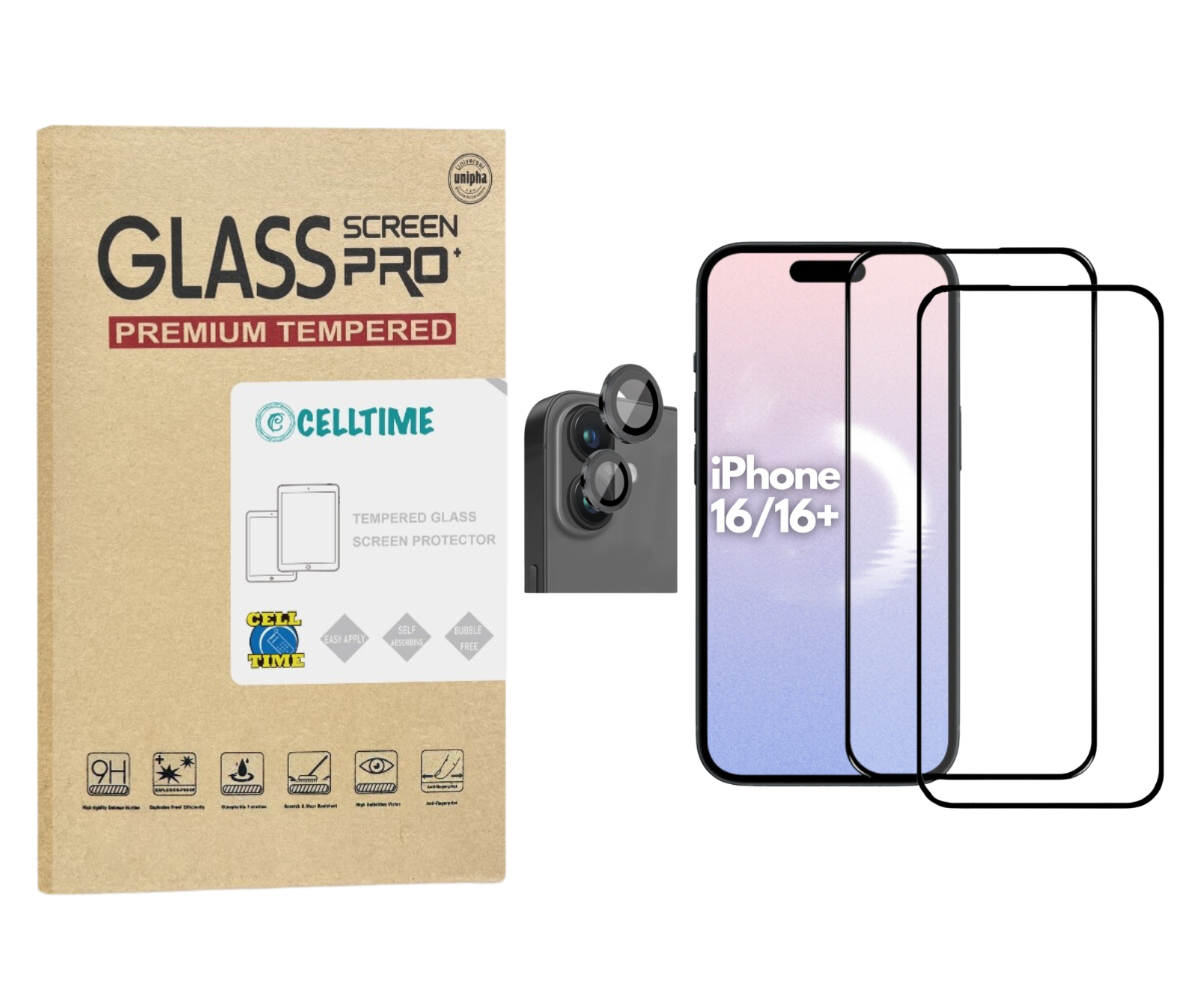 Tempered Glass Screen Protector for iPhone 16 / 16 Plus